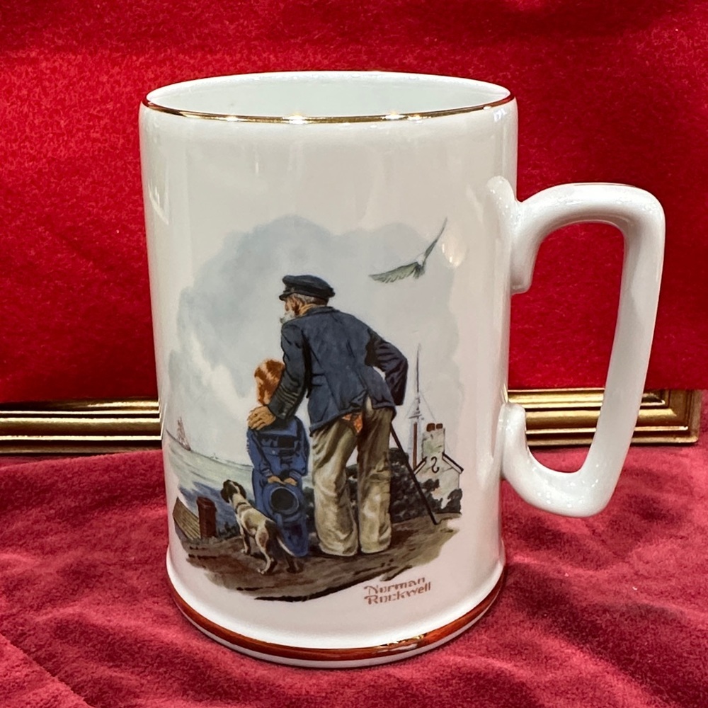 Norman Rockwell Large Mug - Looking Out To Sea